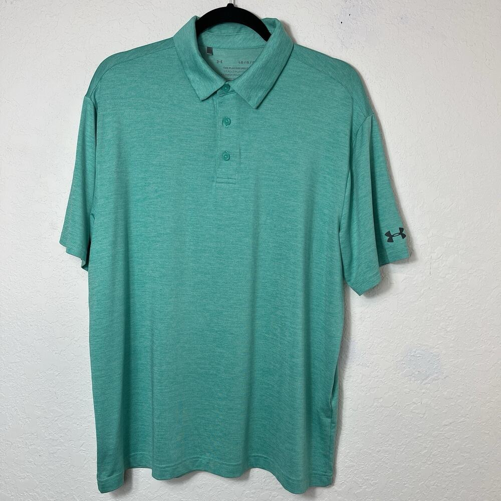 Under Armour The Playoff Polo Shirt Size L Green, short sleeve, golf, tennis